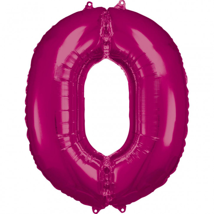 Folienballon Grosse Zahl 0 Pink