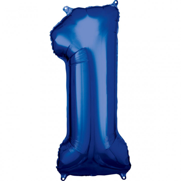 Folienballon Grosse Zahl 1 Blau
