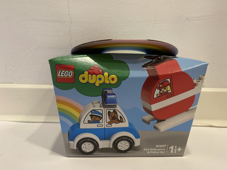LEGO Duplo Feuerwehrhubschrauber und Polizeiauto