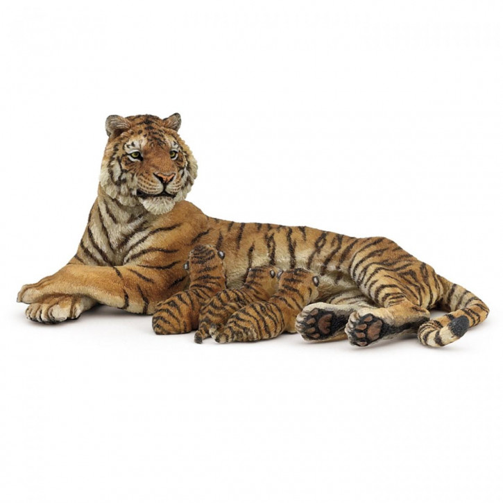 Papo 50156 Liegende Tigerin mit Babies