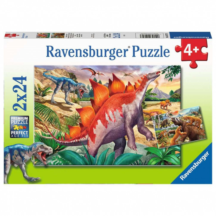 Ravensburger Puzzle 2 X 24 Teile Wilde Urzeittiere