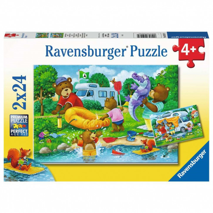 Ravensburger Puzzle 2 X 24 Teile Familie Bär geht campen