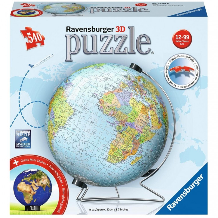 Ravensburger Puzzle 3D Puzzle-Ball 540 Teile Globus in deutscher Sprache