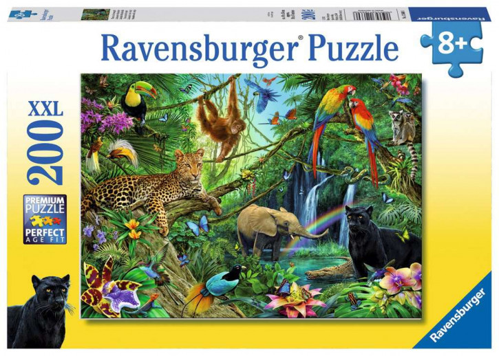 Ravensburger Puzzle 200 Teile XXL Tiere im Dschungel