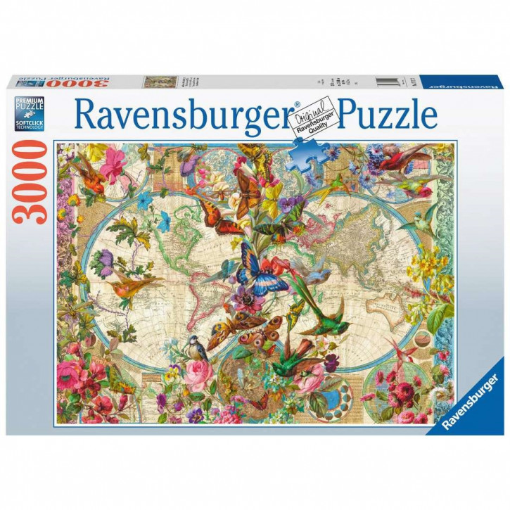 Ravensburger Puzzle 3000 Teile Weltkarte mit Schmetterlingen