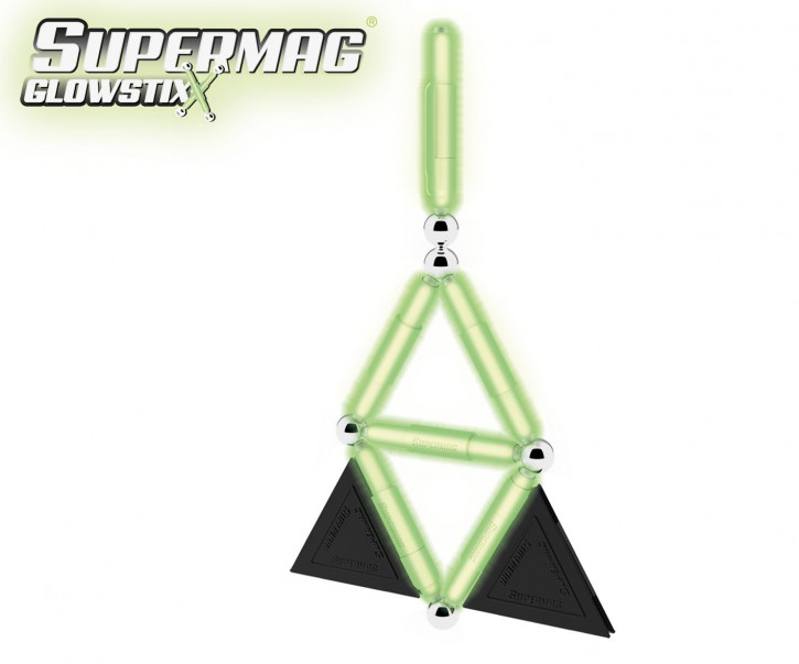 Supermag Glowstix, 20 Teile Magnetisches Konstruktionsspielzeug
