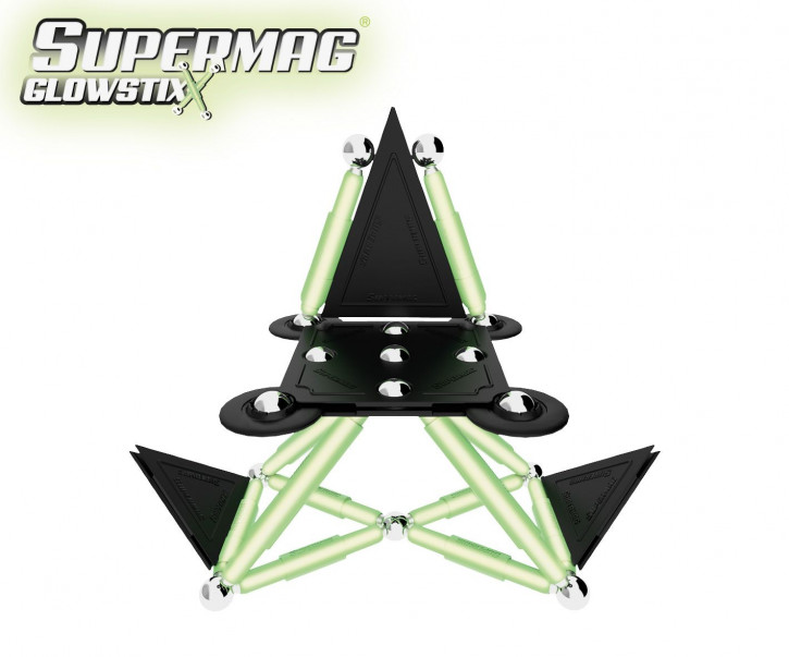 Supermag Glowstix, 50 Teile Magnetisches Konstruktionsspielzeug