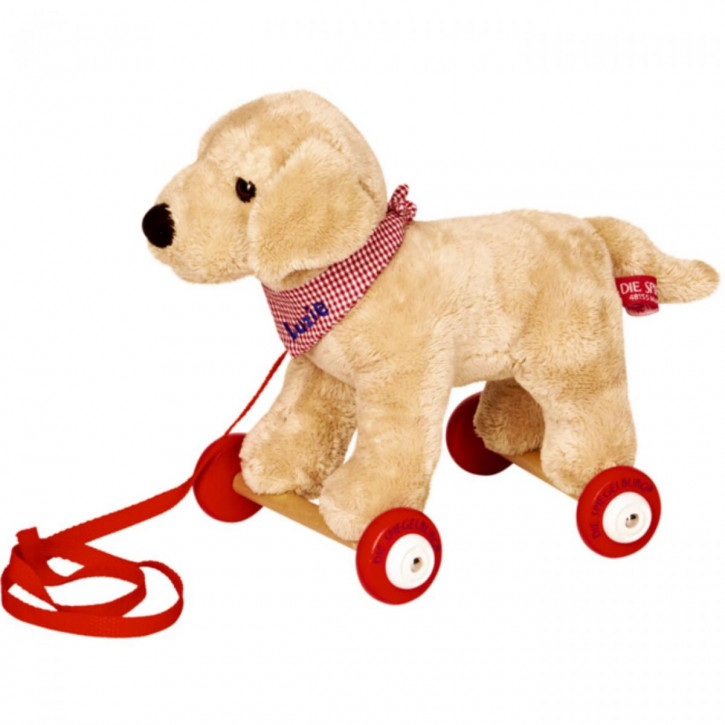 Labrador Luzie auf Holzrollen Lustige Tierparade