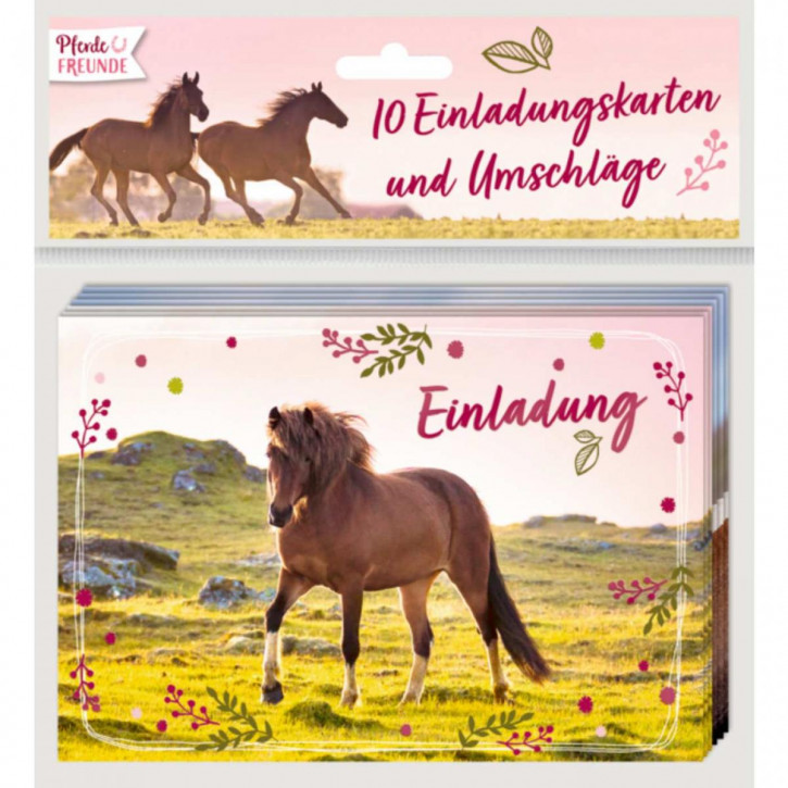 Einladungskarten Pferdefreunde - Einladung (10 Ex.)
