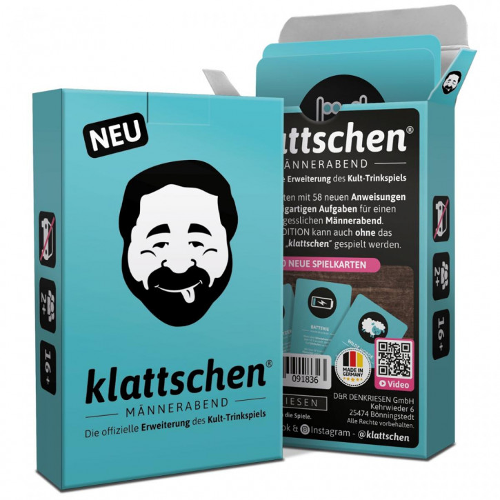 DENKRIESEN - klattschen® - Männerabend - SPIELKARTENKARTON Das wahrscheinlich beste Trinkspiel aller Zeiten