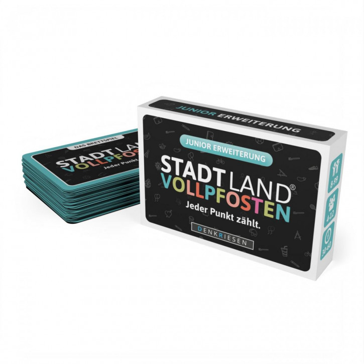 STADT LAND VOLLPFOSTEN® - Das Brettspiel – ERWEITERUNG - JUNIOR EDITION Jeder Punkt zählt.
