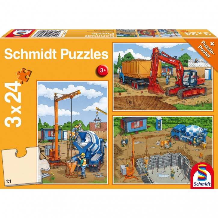 Puzzle 3*24 Auf der Baustelle, 3x24 Teil