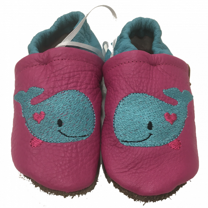 Lederpuschen Wal pink