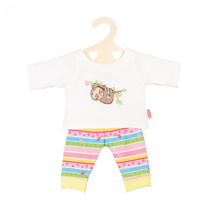 Puppen-Pyjama Faultier Flauschi, Gr. 28-35 cm